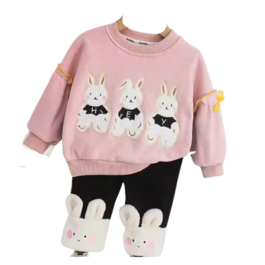 Adorable Kids' 2-Piece Bunny Outfit (2-7 years) (Pink)