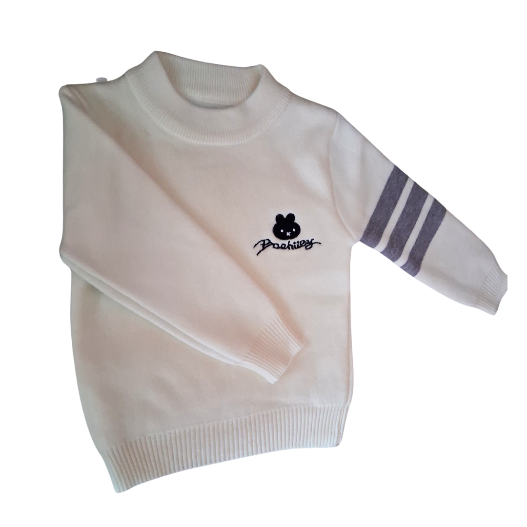 Premium fabric soft white sweater for kids