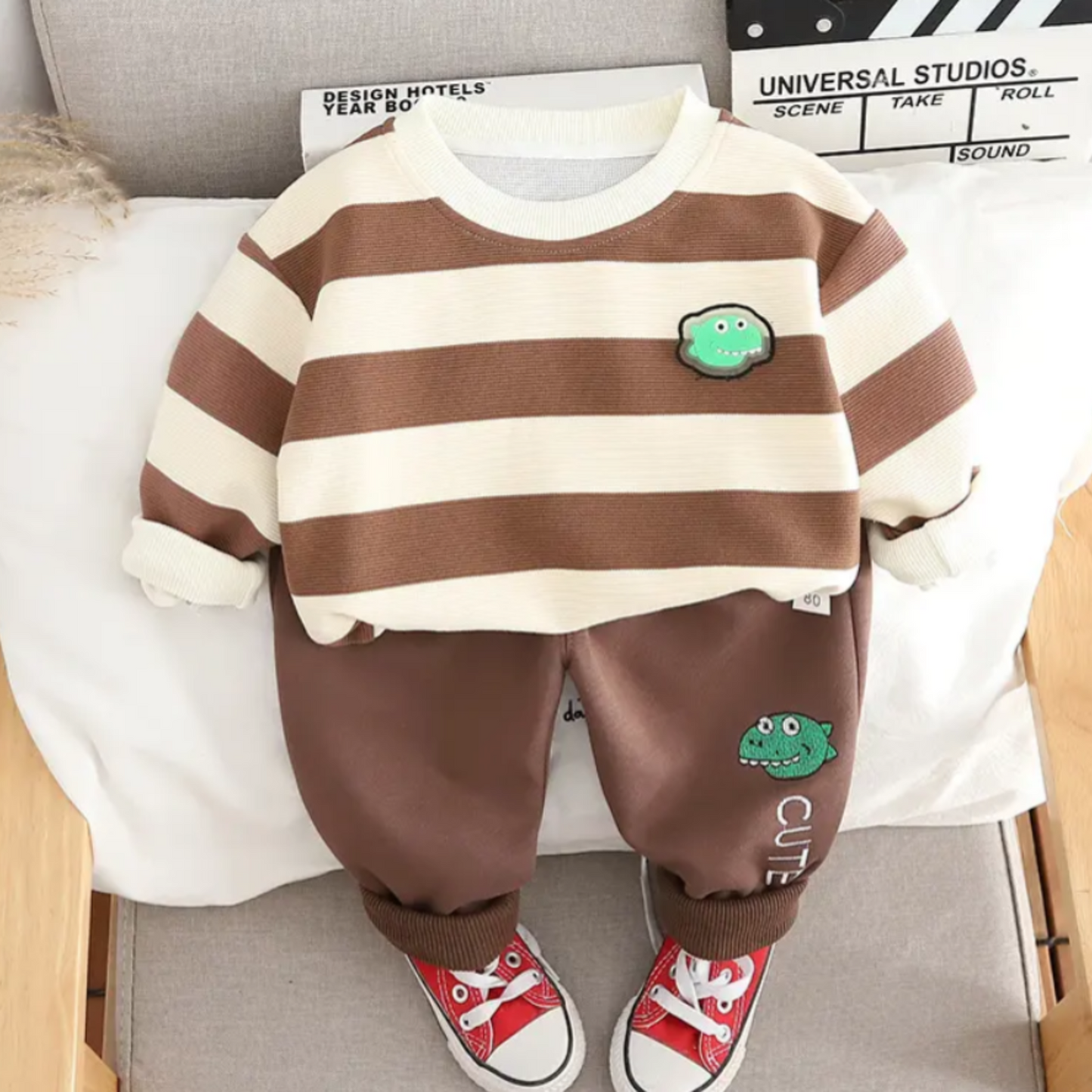 Two Piece Sweatshirt set with dino logo